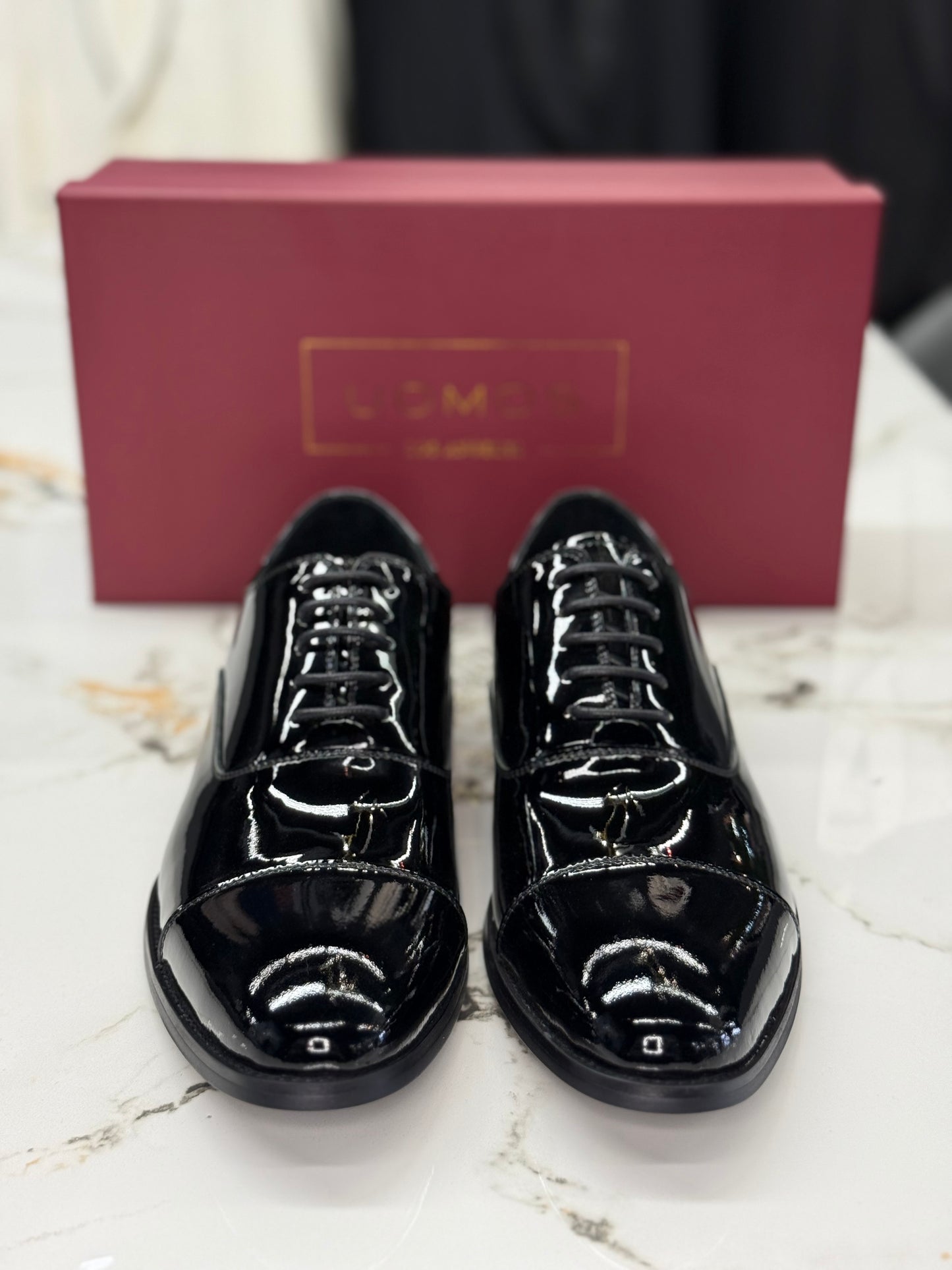 UOMOS Oxford Black pure patent leather Tuxedo