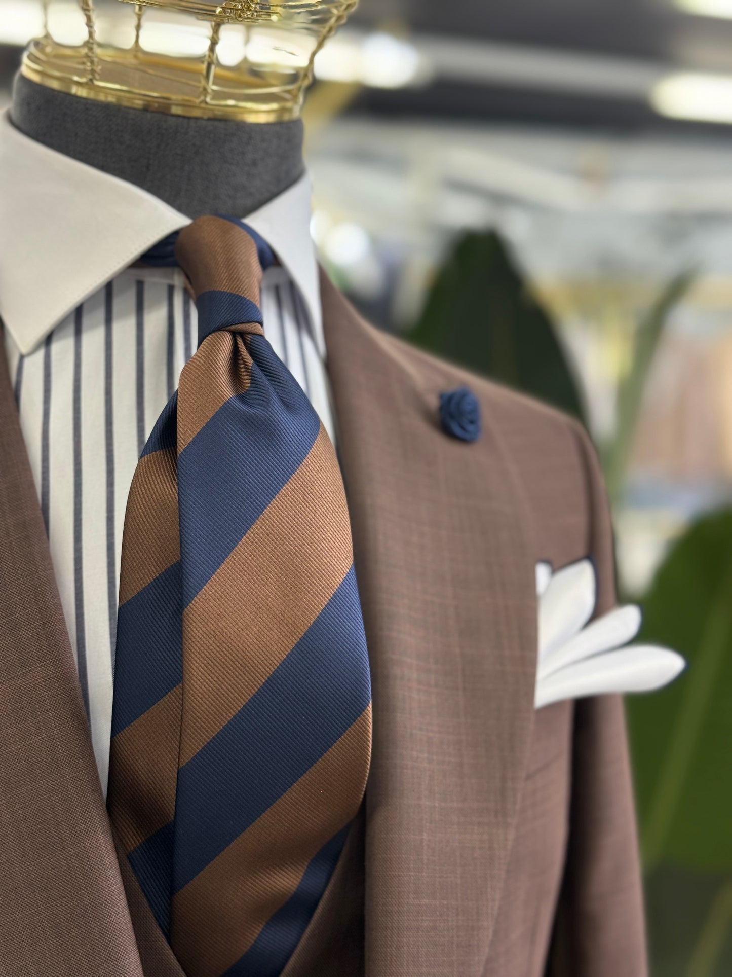 Necktie Regimental Brown & Navy