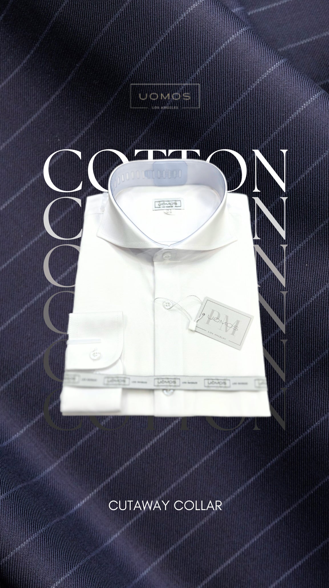White oxford cut-away cotton shirt slim fit The Perfect Fit by UOMOS White oxford cut-away cotton shirt slim fit The Perfect Fit by UOMOS