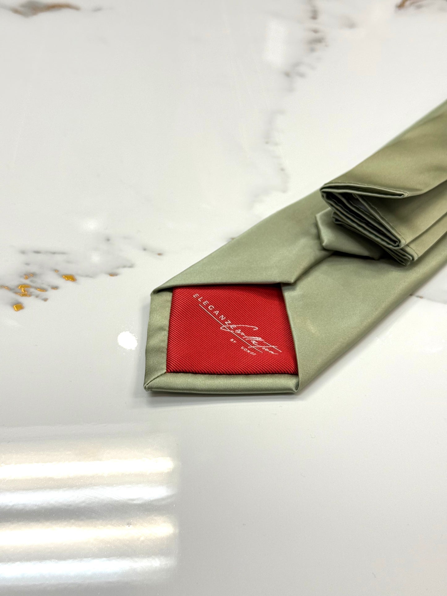 Sage Green Tie & Pocket Square Set