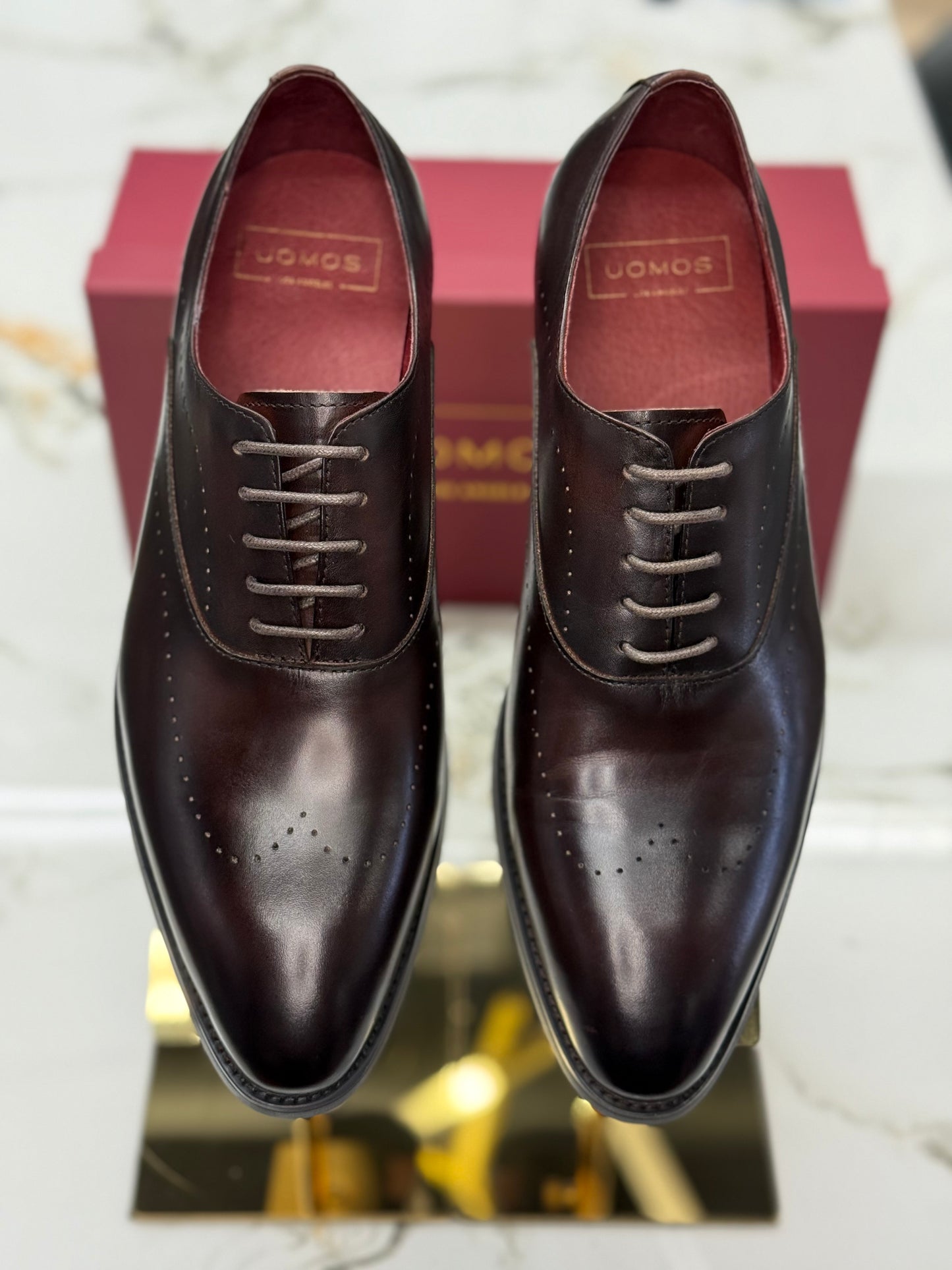 UOMOS Bordeaux Wholecut Oxford pure leather