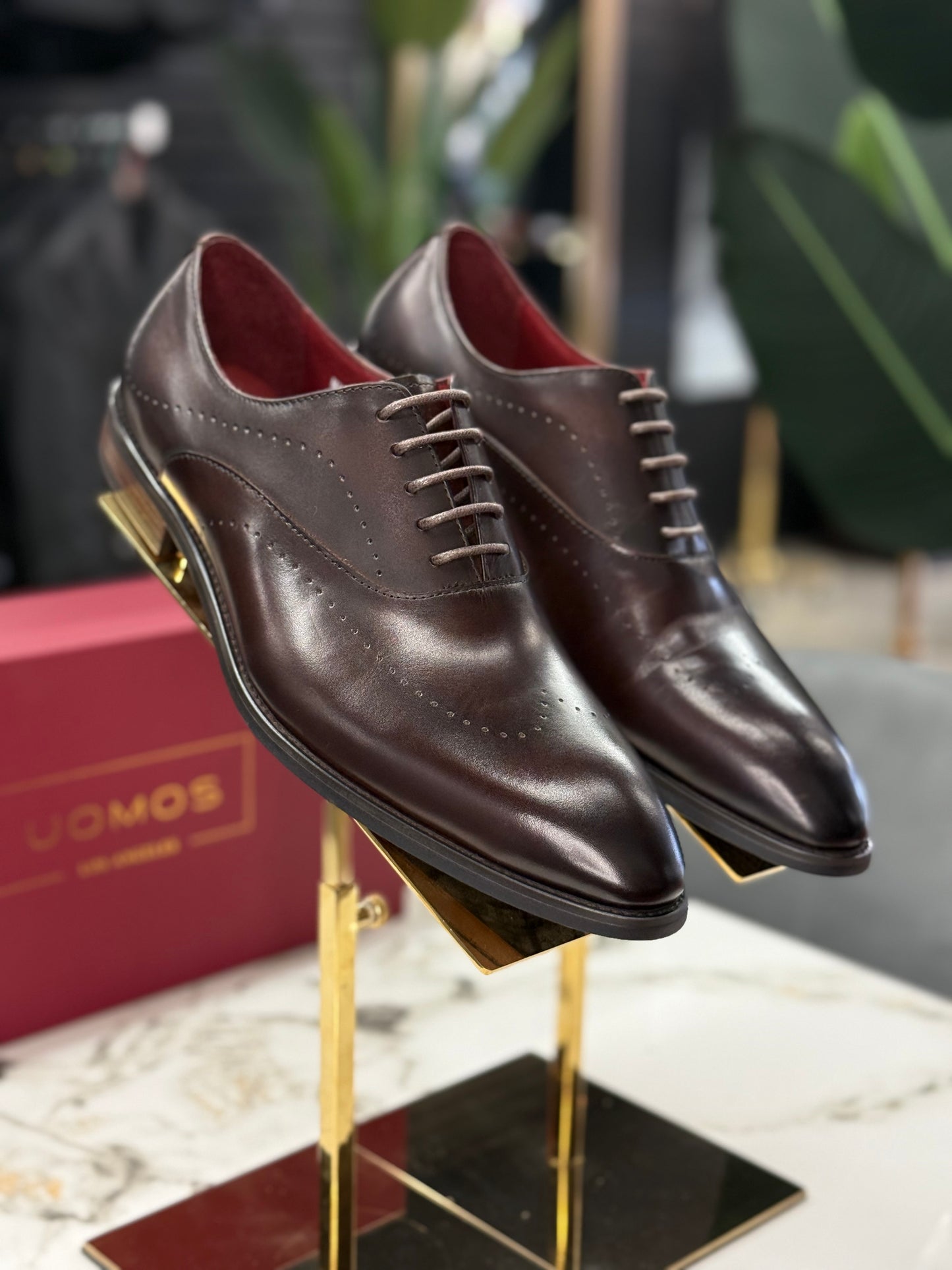 UOMOS Bordeaux Wholecut Oxford pure leather