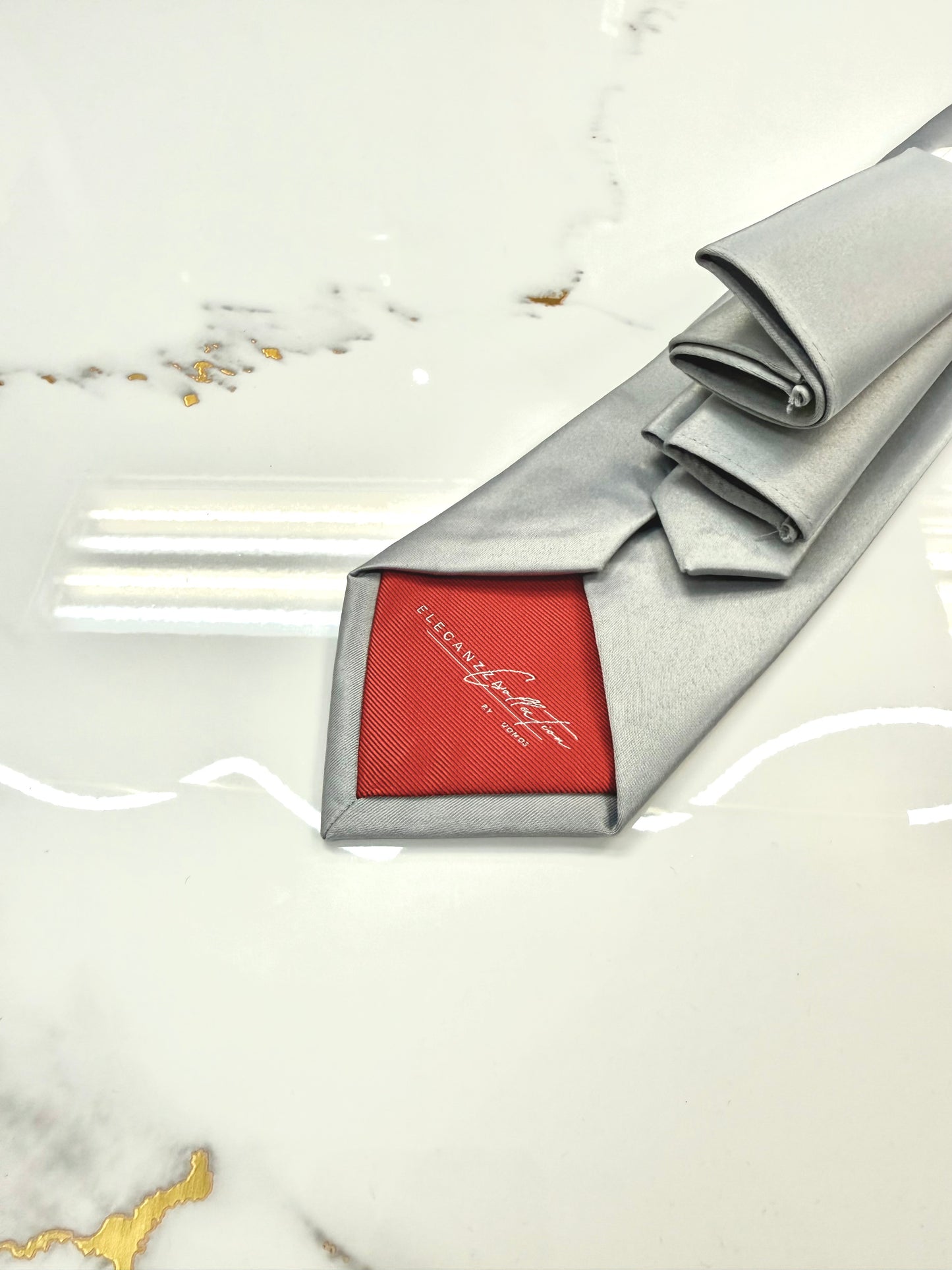 Silver Grey Tie & Pocket Square Set