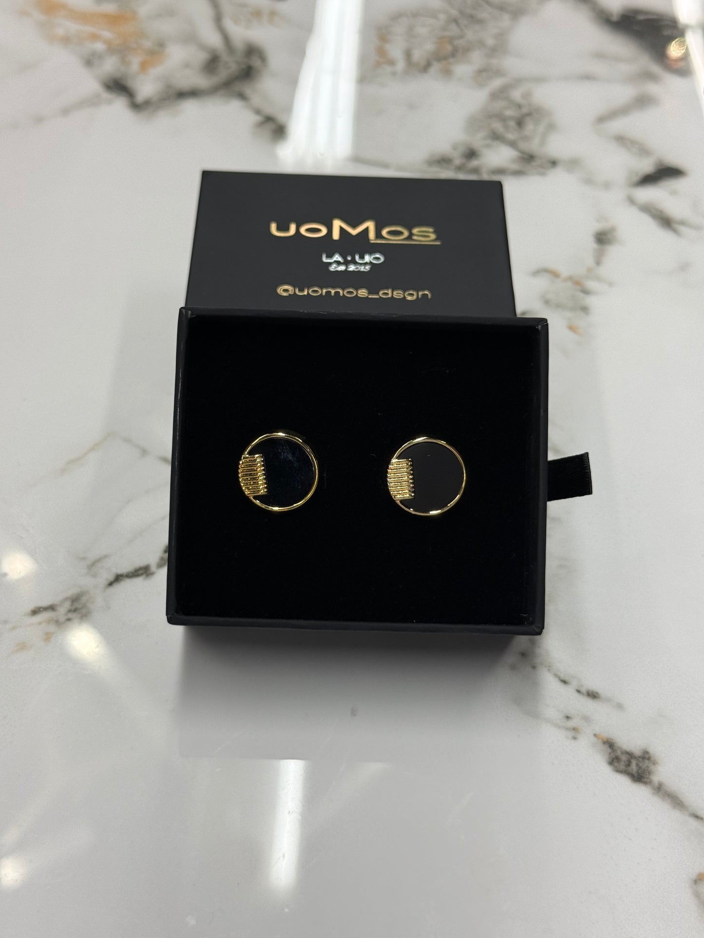 Black Onyx Circle Cufflinks