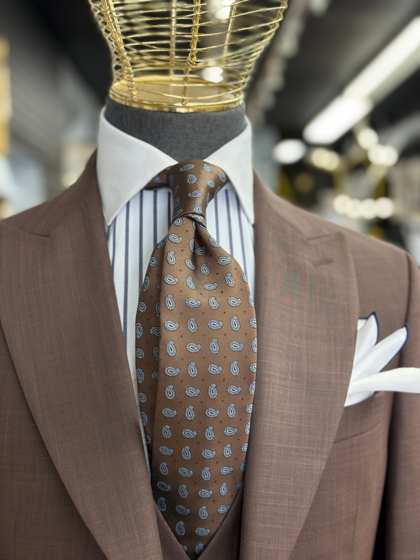 Necktie Cognac Small Paisley