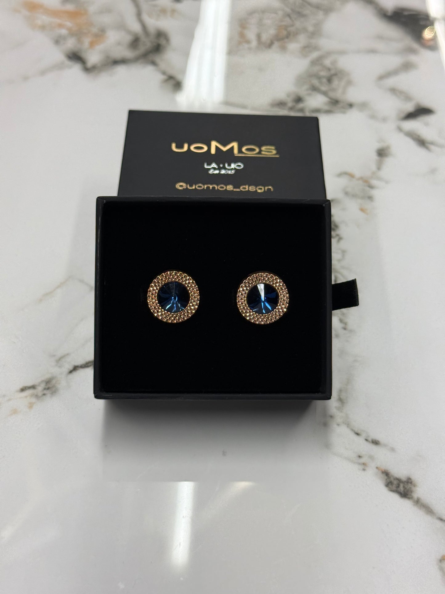Imperial Blue Stone Rose Gold Cufflinks