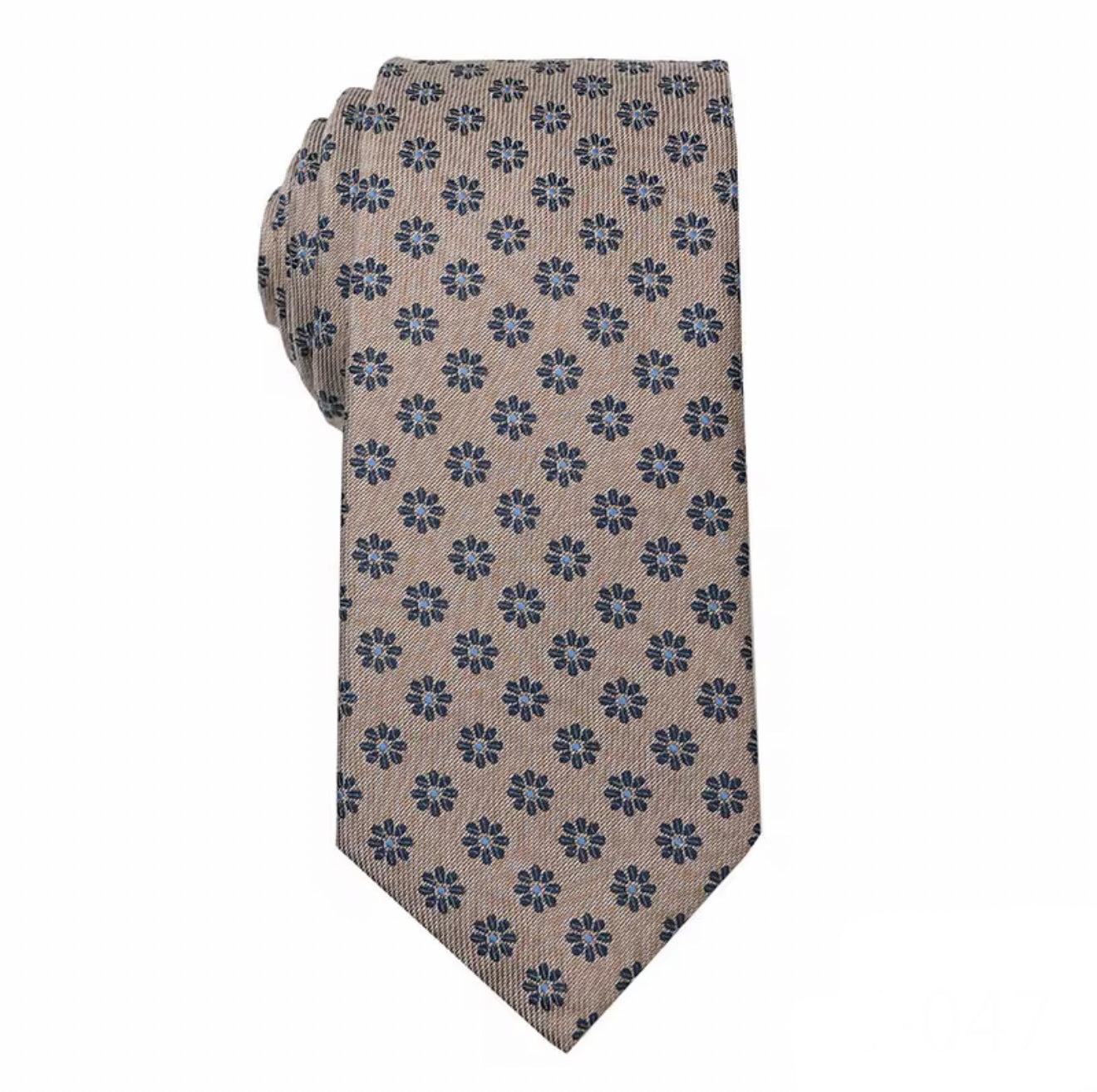 Necktie Taupe beige floral