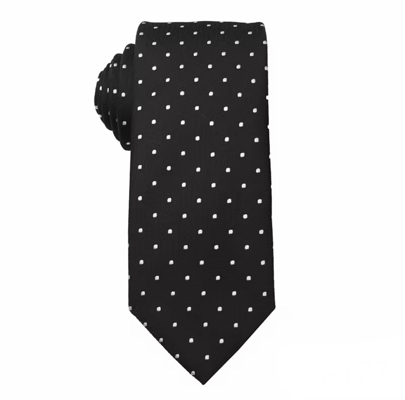 Necktie Black & White polka dots