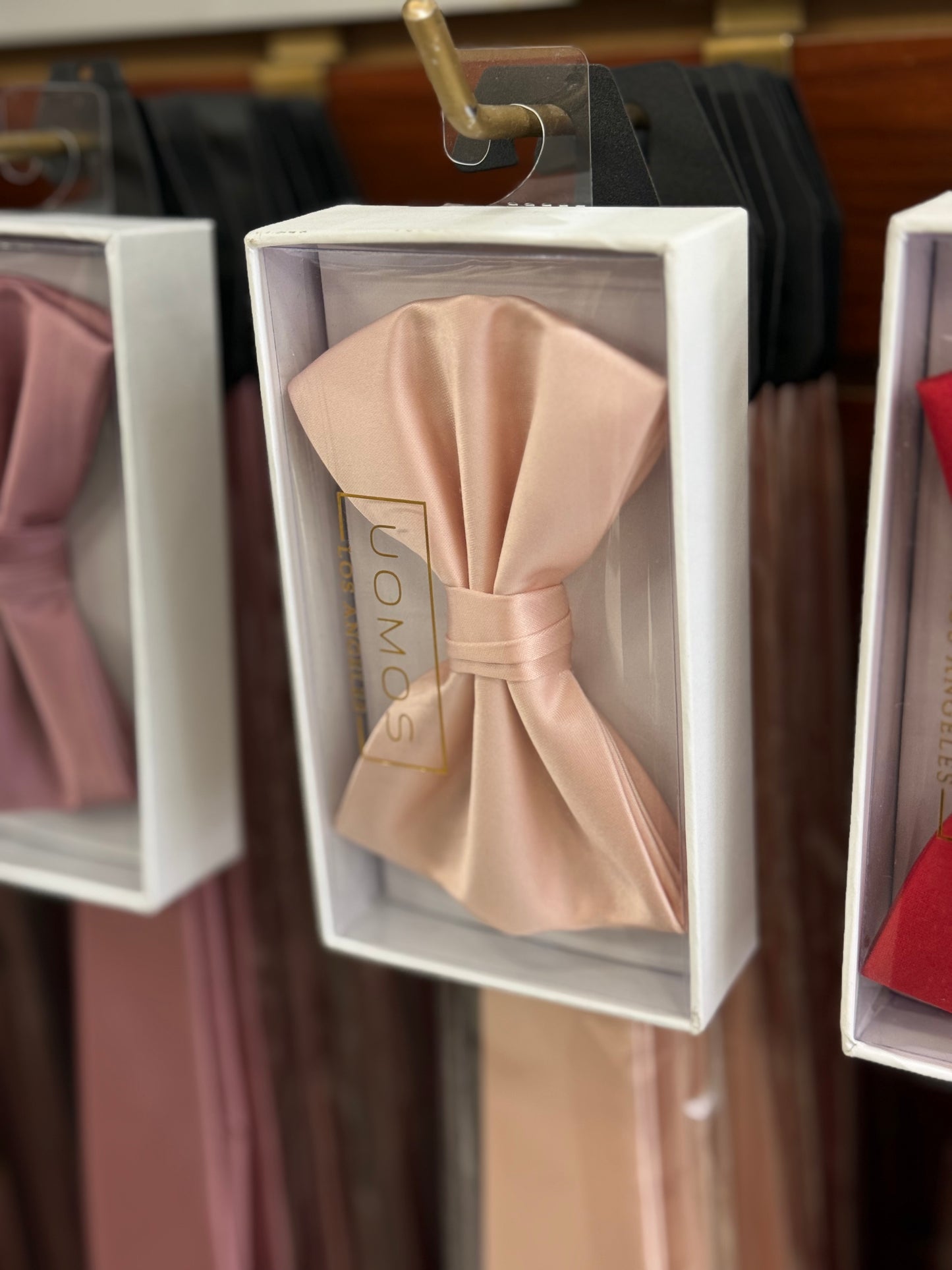 Champagne Blush, Soft Peach Bow tie & Pocket Square set.