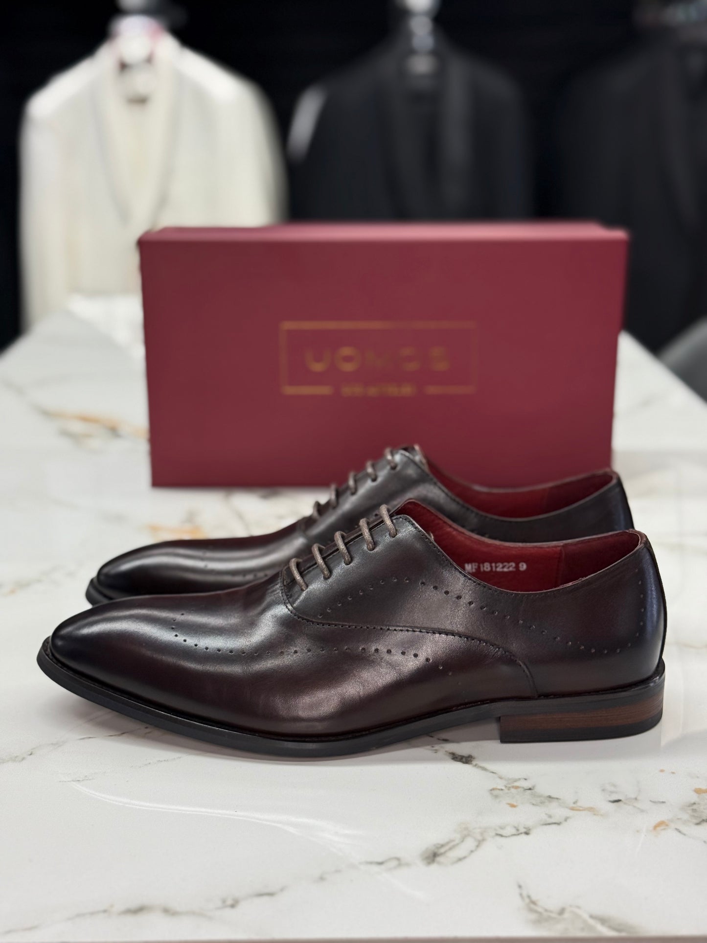 UOMOS Bordeaux Wholecut Oxford pure leather