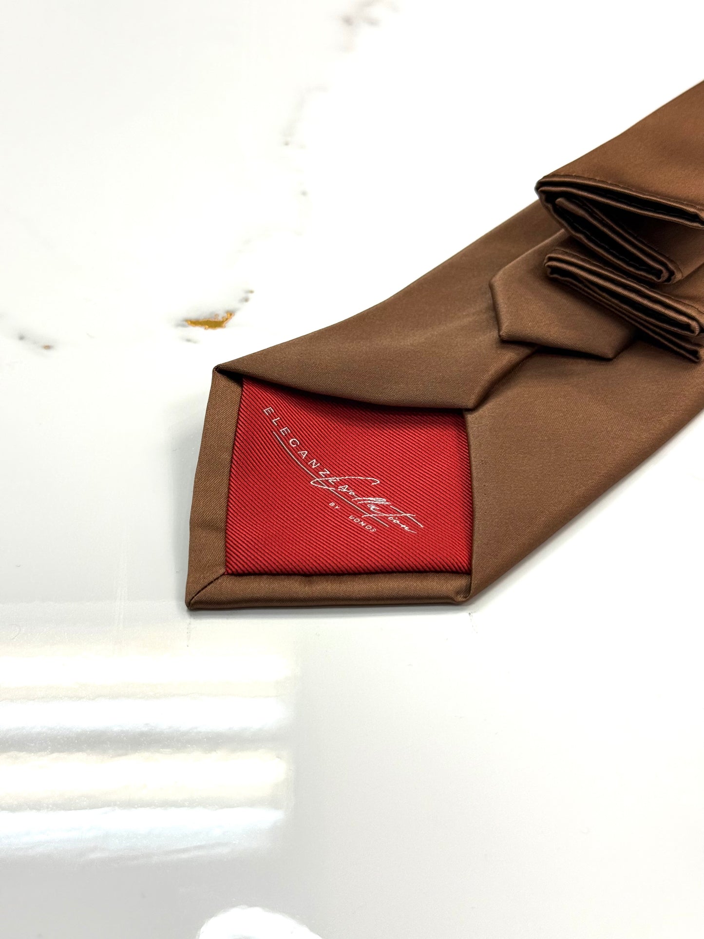 Mocha Brown Tie & Pocket Square Set