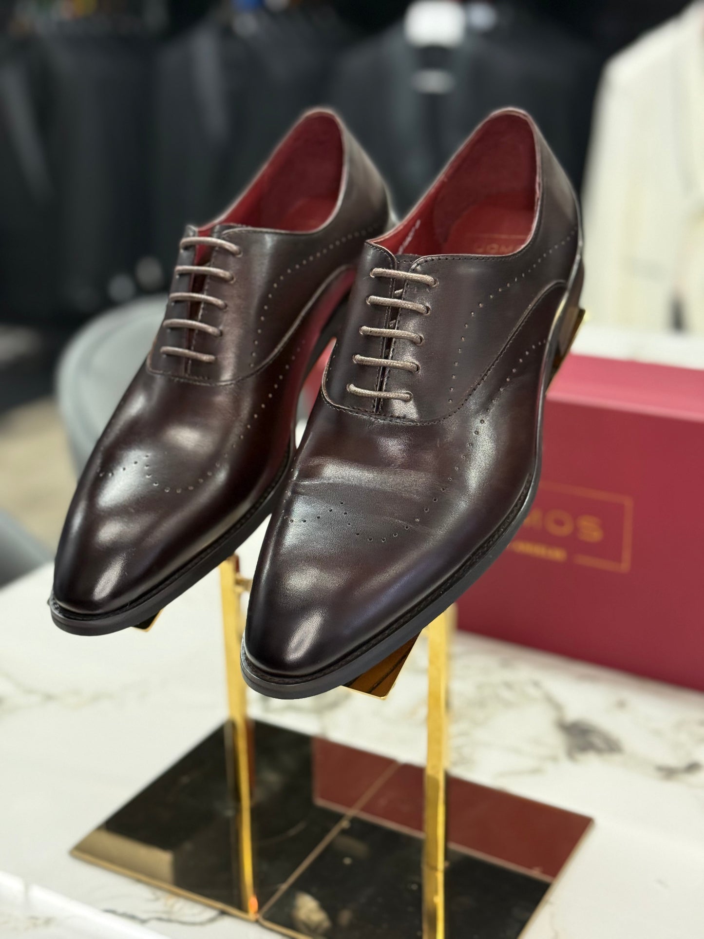 UOMOS Bordeaux Wholecut Oxford pure leather