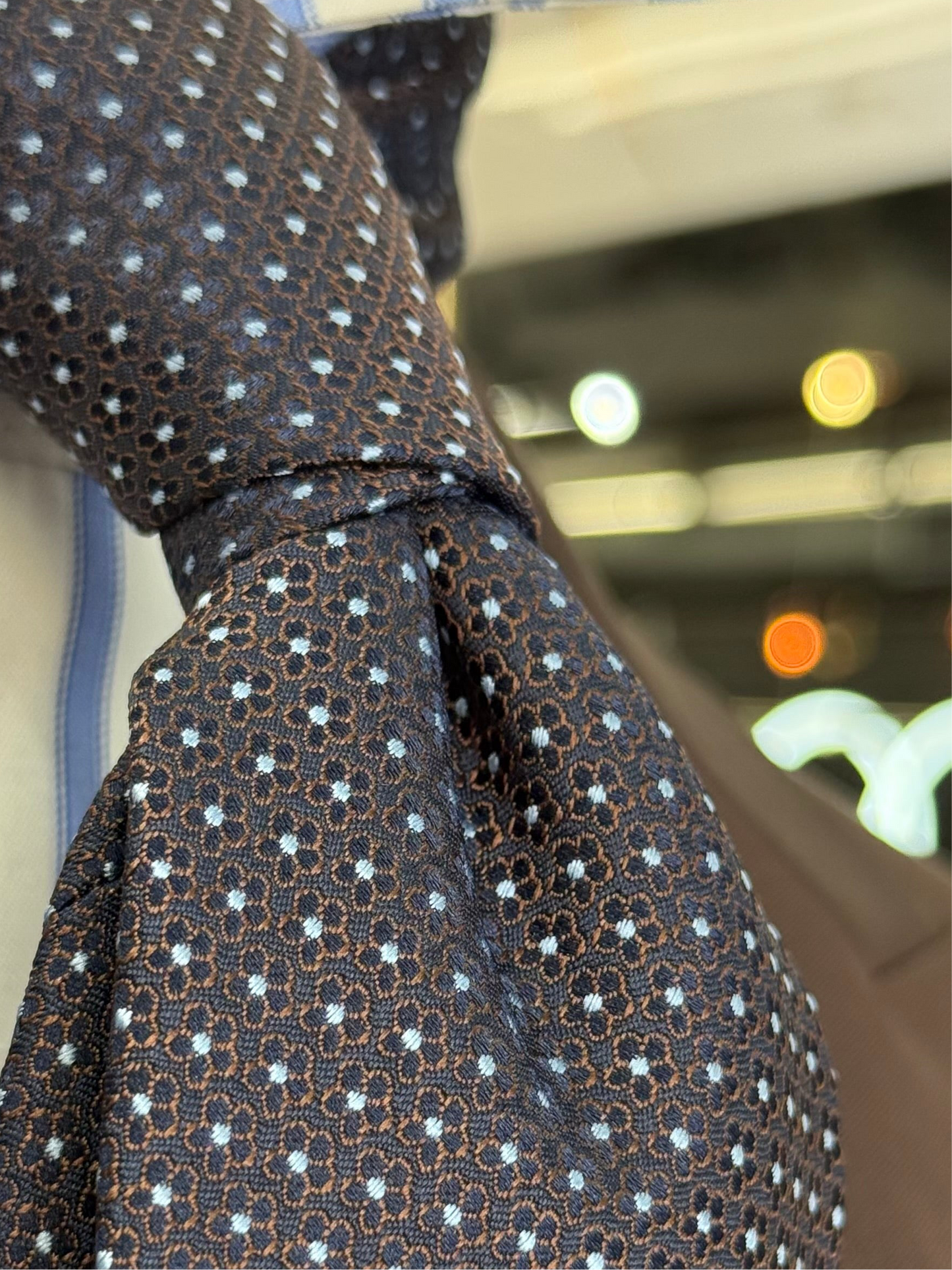 Necktie Rich chocolate and blue floral