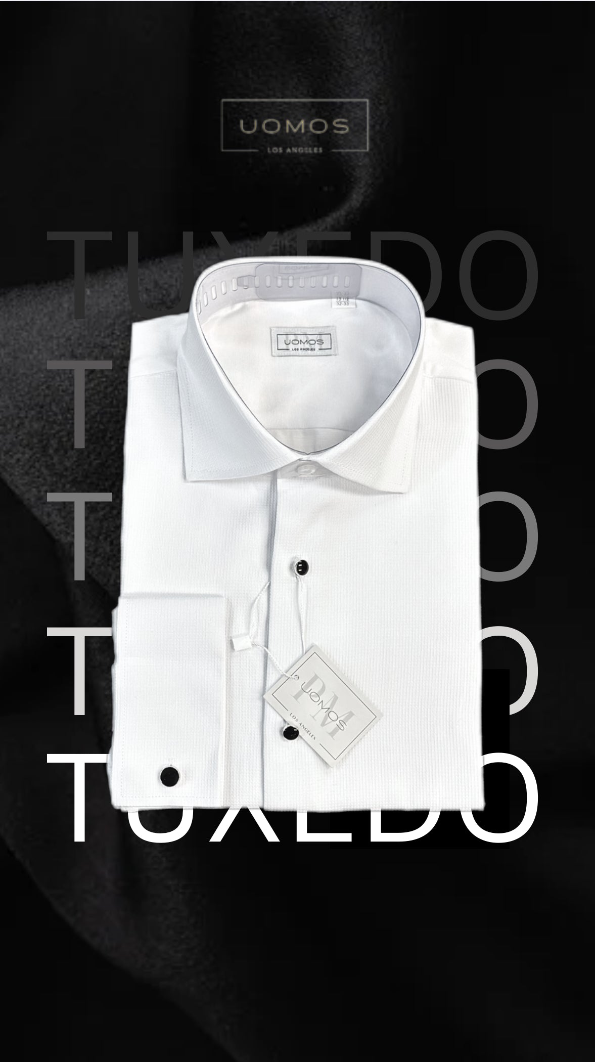 White pique cotton tuxedo shirt slim fit