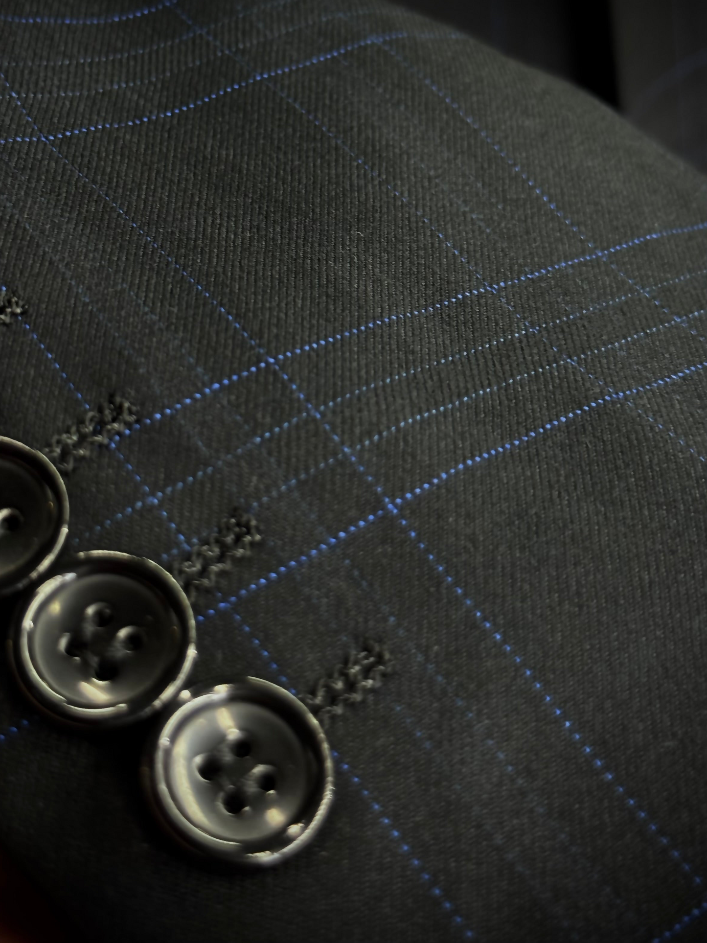 Black & Blue Three Pieces Vested Suit