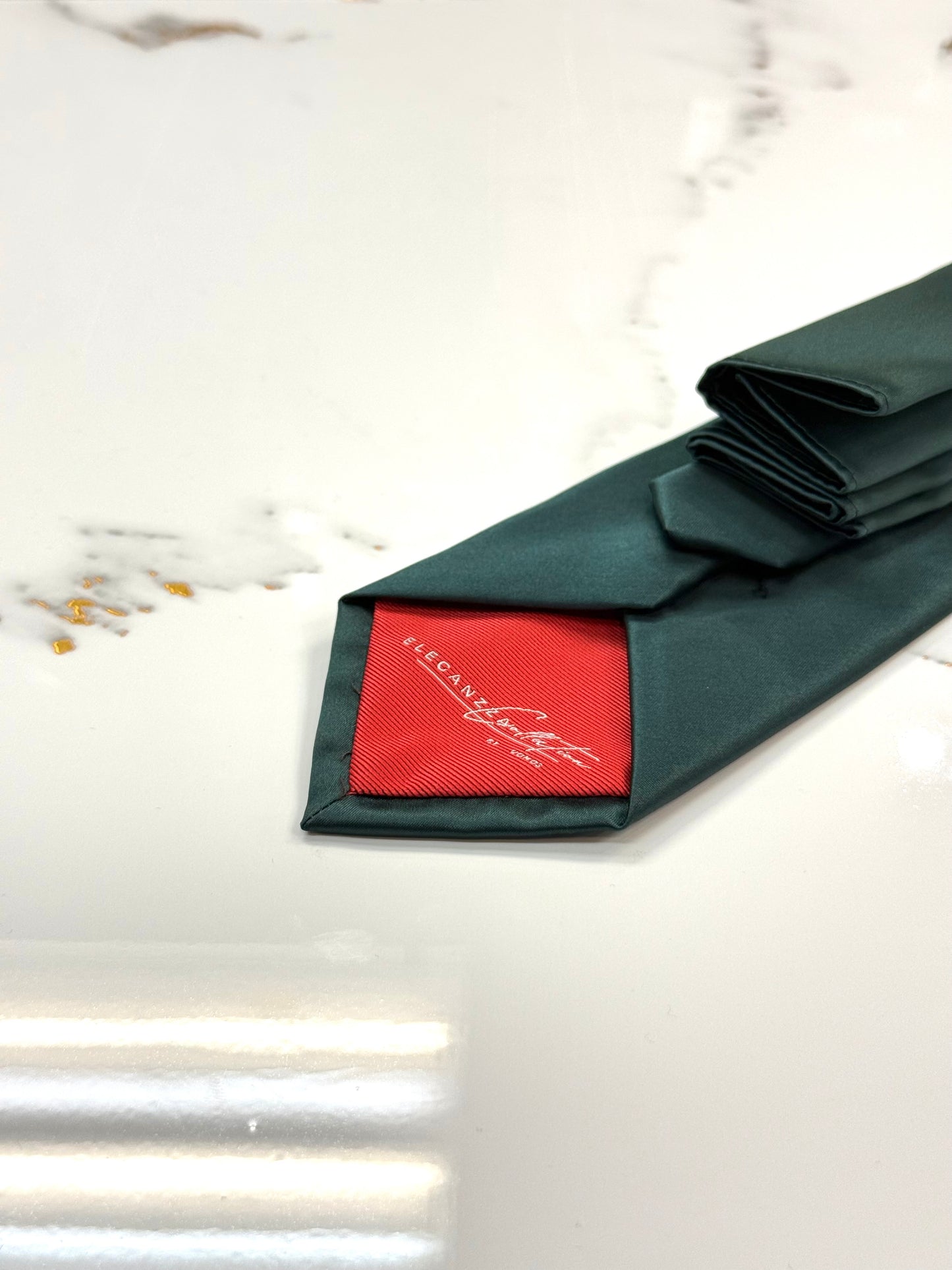 Hunter Green Tie & Pocket Square Set