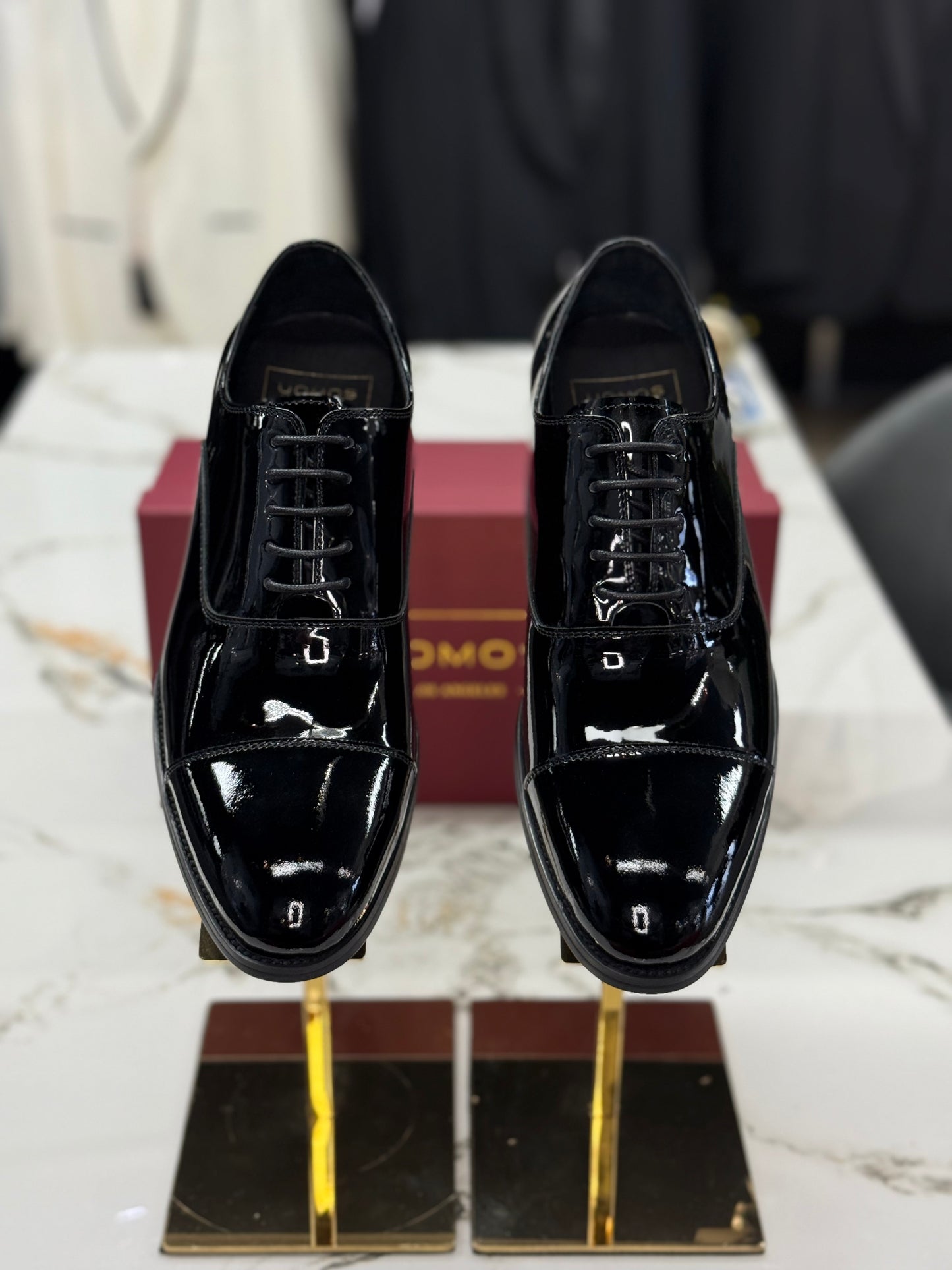 UOMOS Oxford Black pure patent leather Tuxedo