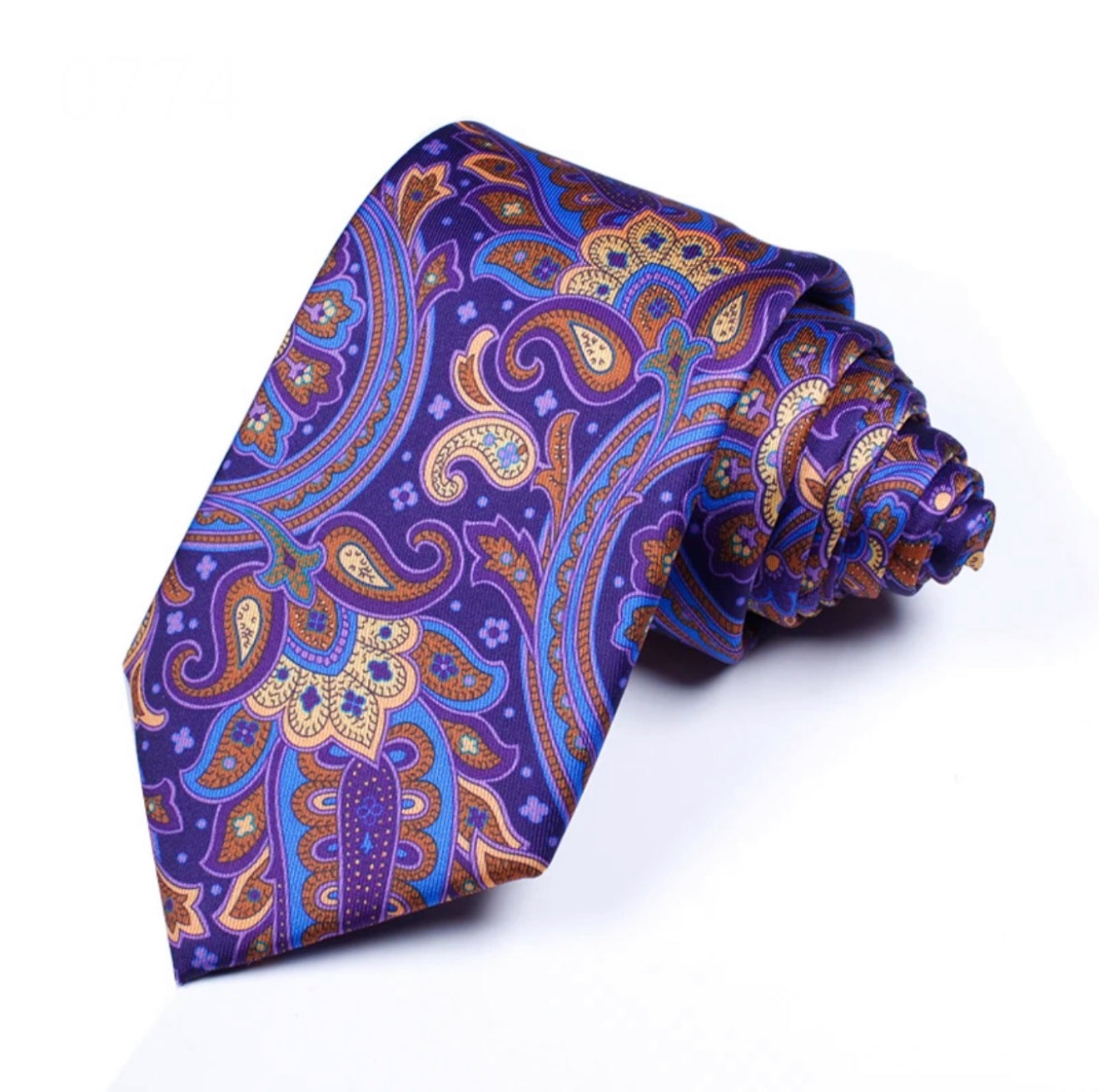 Necktie purple paisley