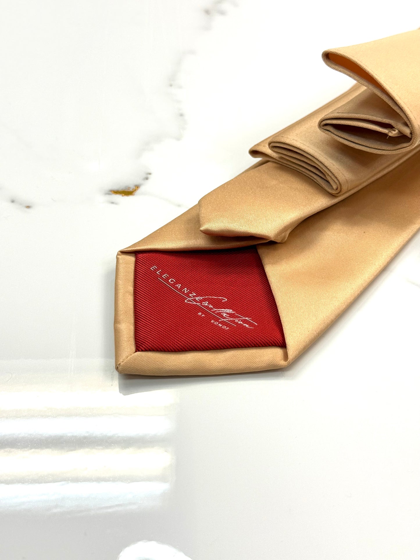 Gold Tie & Pocket Square Set