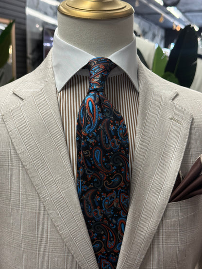 Necktie Paisley Brown and Navy