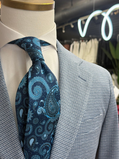 Necktie Bold Paisley Navy & Turquoise