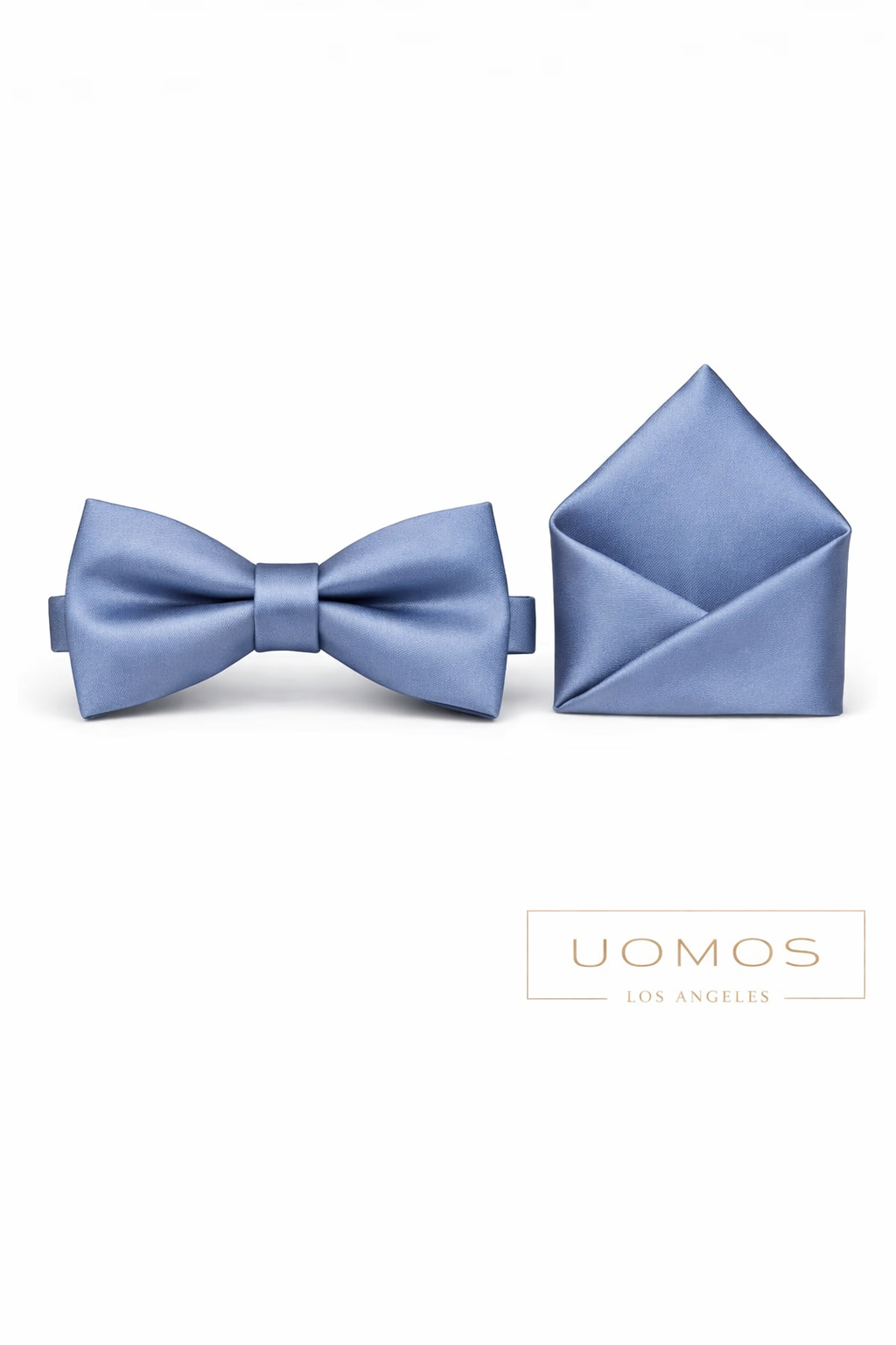 Powder Dusty Blue  Bow tie & Pocket Square set.