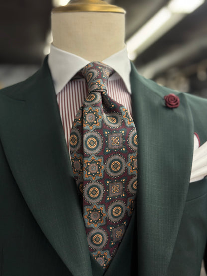 Necktie Burgundy Mosaic Medallion