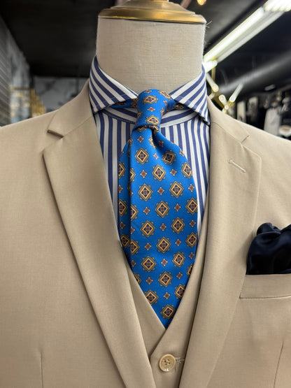 Necktie Royal & Gold Geometric