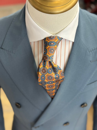 Slate Blue Double-Breasted Suit Stretch