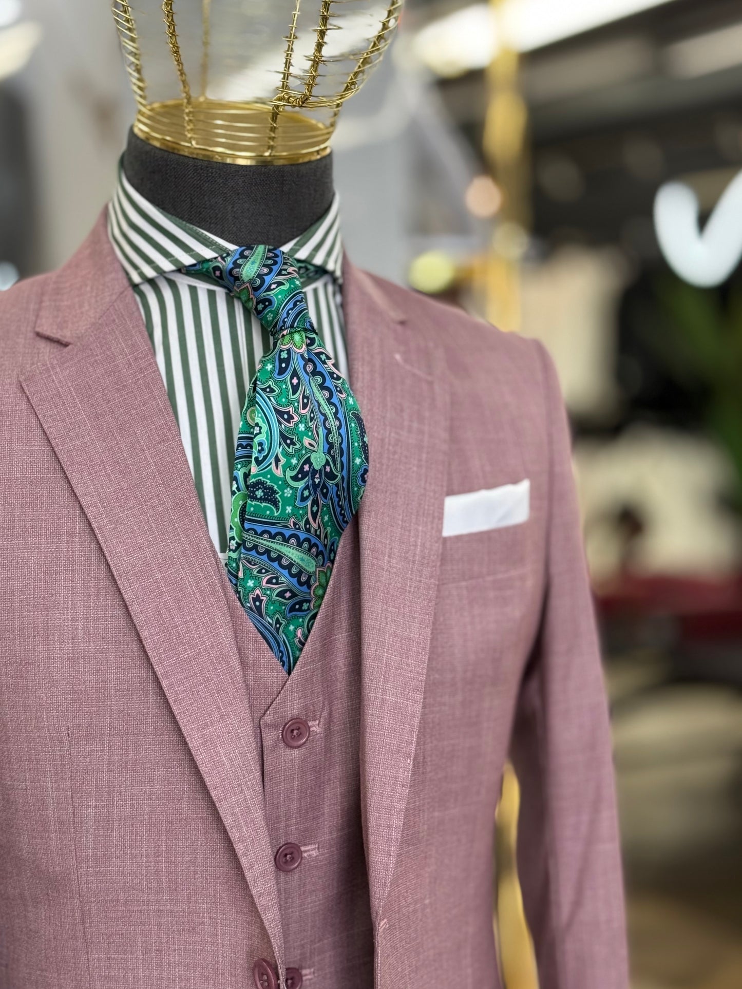Necktie Big Paisley Green
