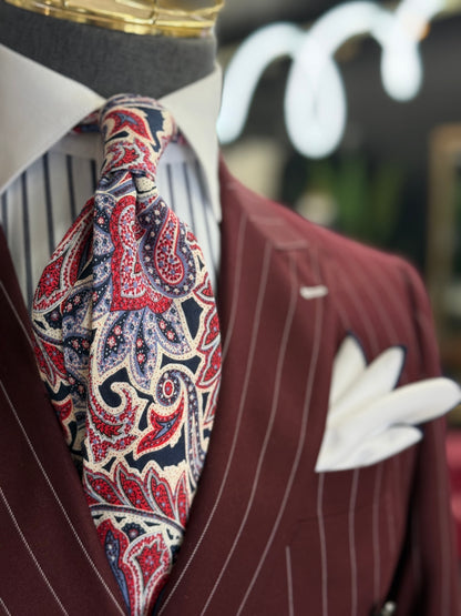 Necktie Crimson Big Paisley