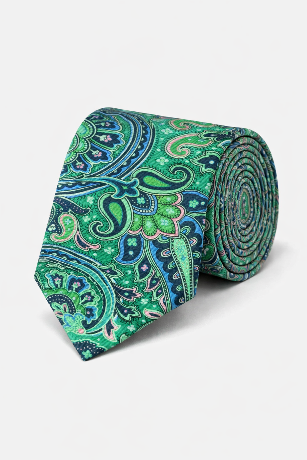 Necktie Big Paisley Green