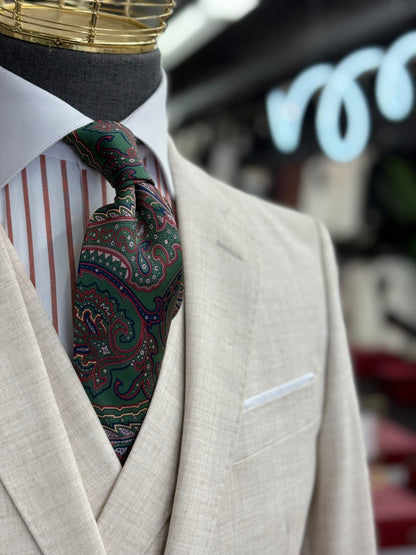 Necktie Big Paisley Green