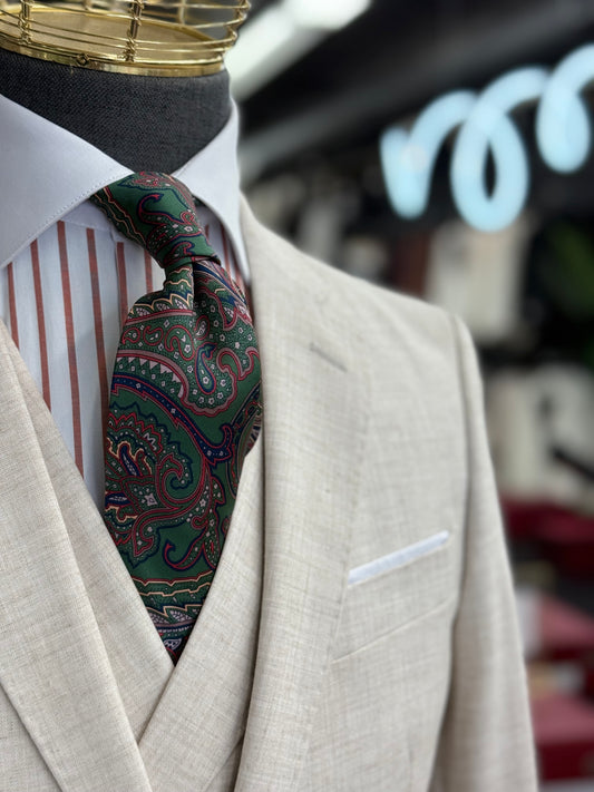 Necktie Big Paisley Green
