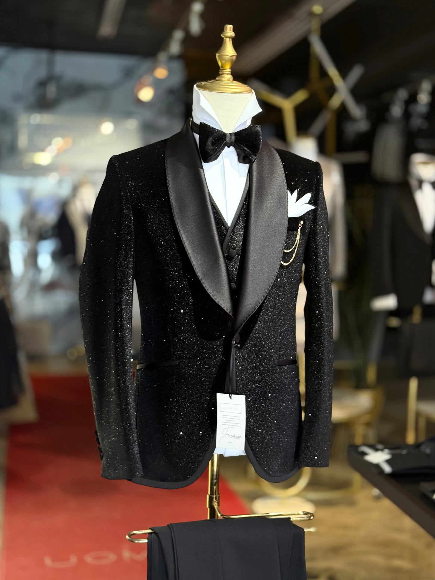 Sparkle Velvet SHAWL LAPEL Black Tie Tuxedo