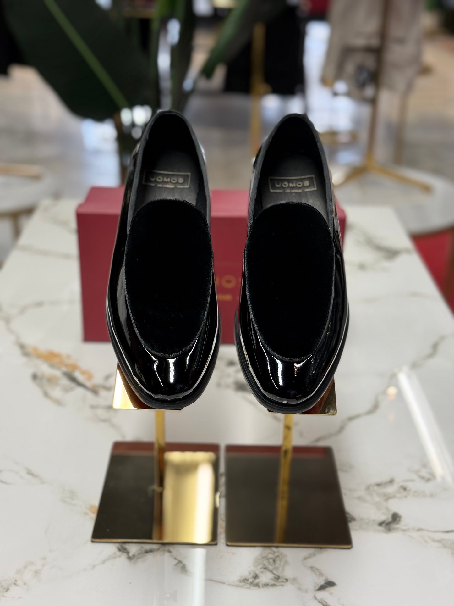 UOMOS Loafers Black Velvet & pure patent leather Tuxedo
