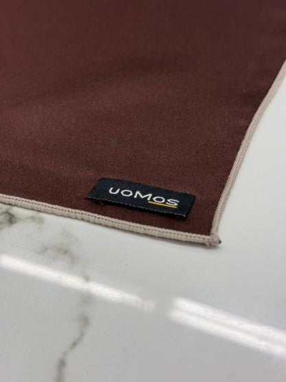 Brown pocket square / Beige trim
