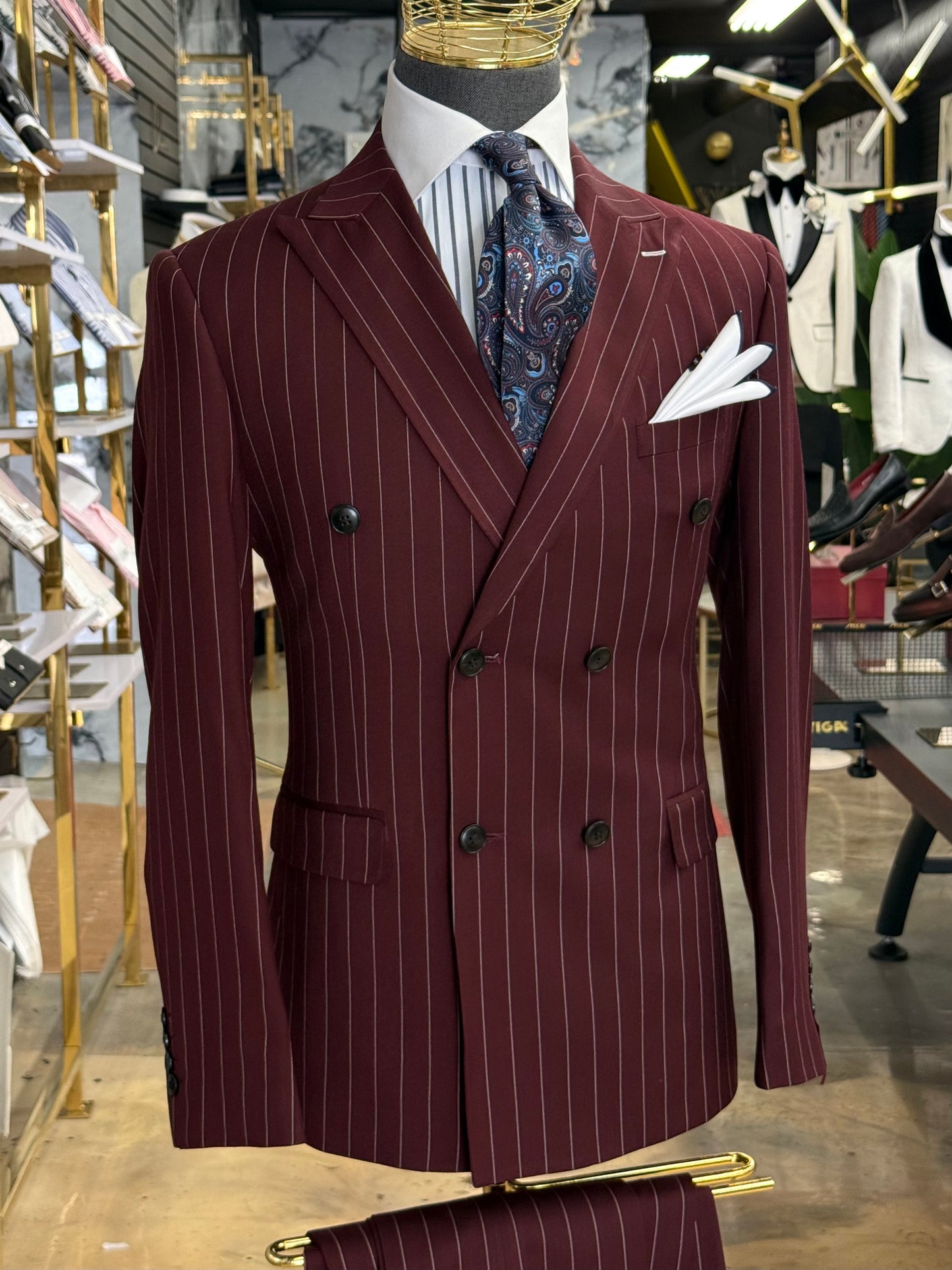 Bureaux Double-Breasted Pinstripe Suit