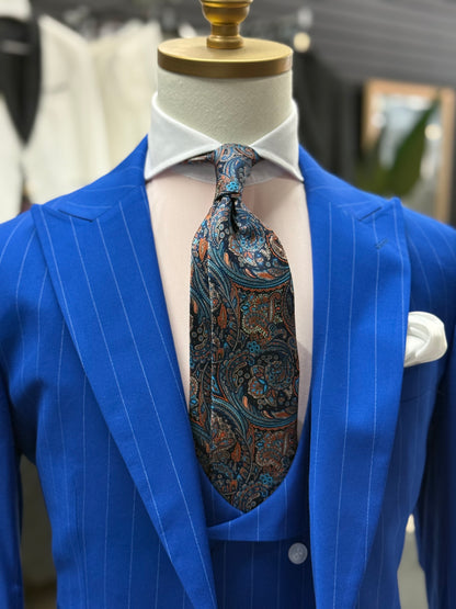 Necktie Mid Paisley Blur & Peach Orange