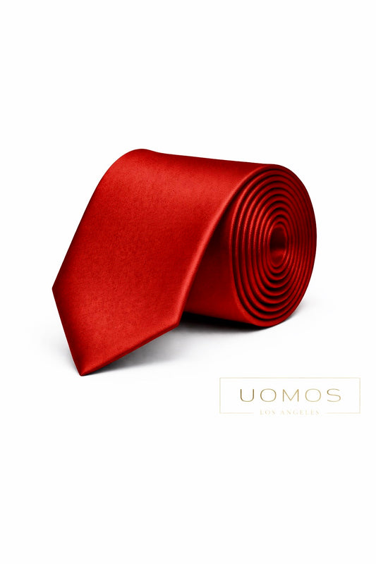 Deep Red Tie & Pocket Square Set