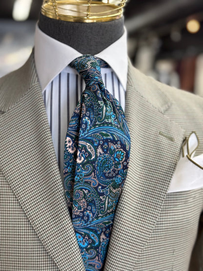 Necktie Paisley Blue and Green