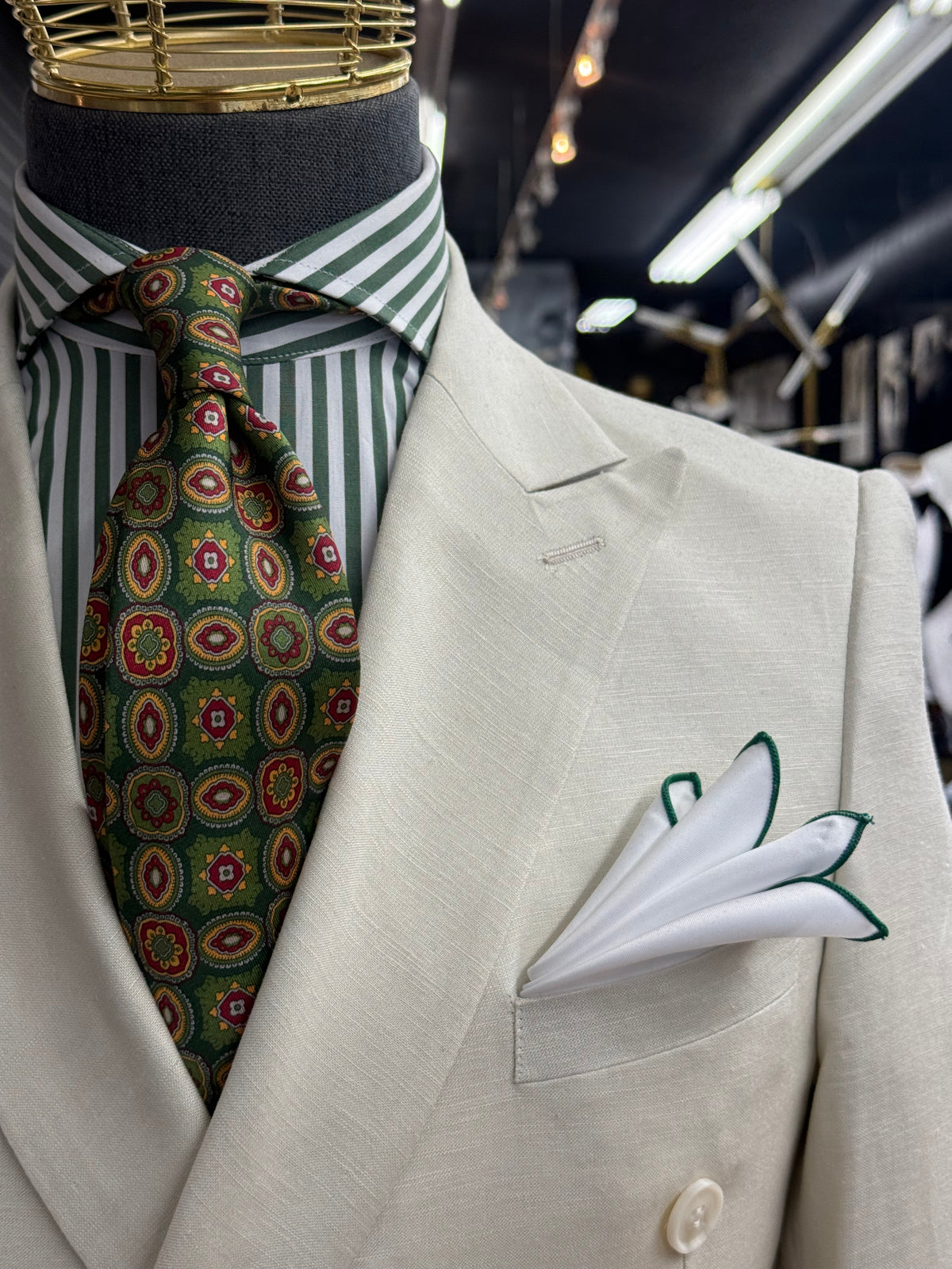 Necktie Green Medallion