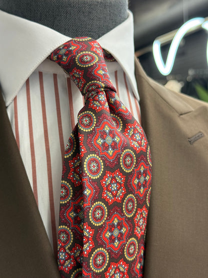 Necktie Medallion Red & Brown
