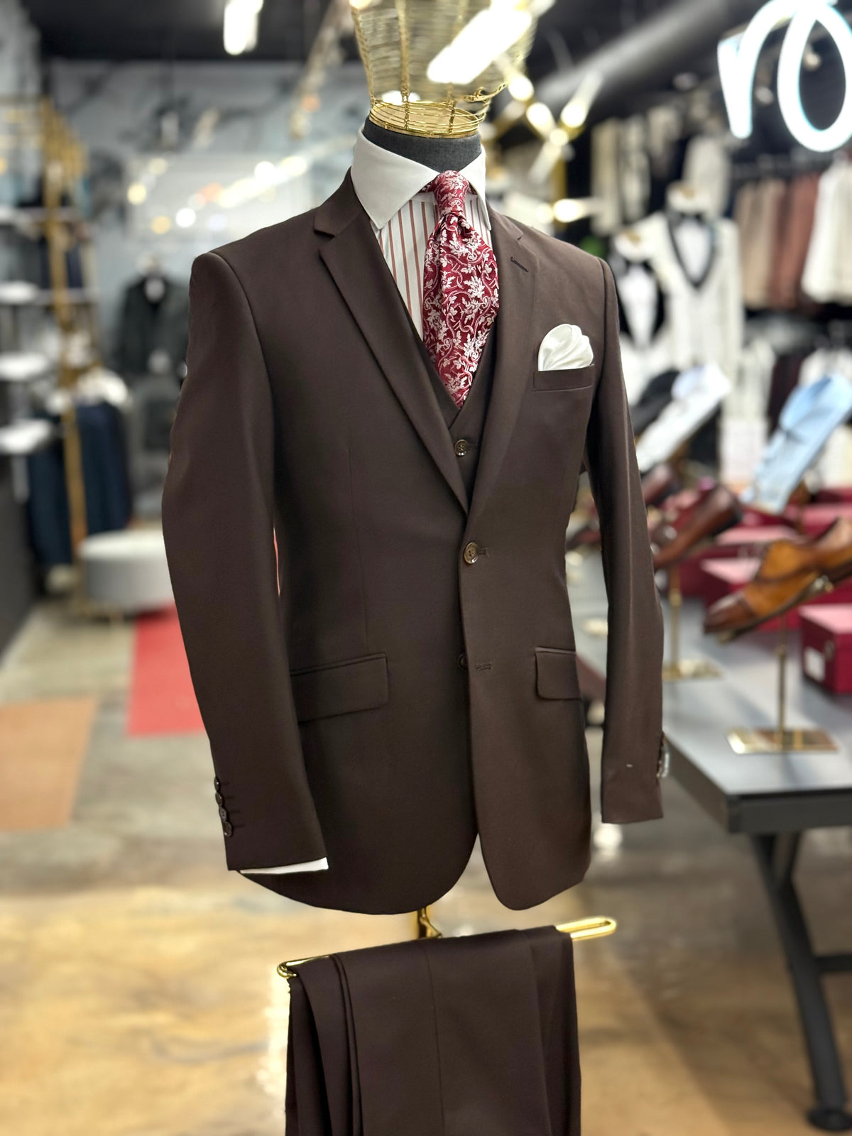 Essential Chocolate Brown Three-Pieces Suit