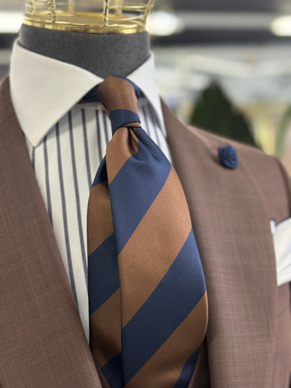 Necktie Regimental Brown & Navy