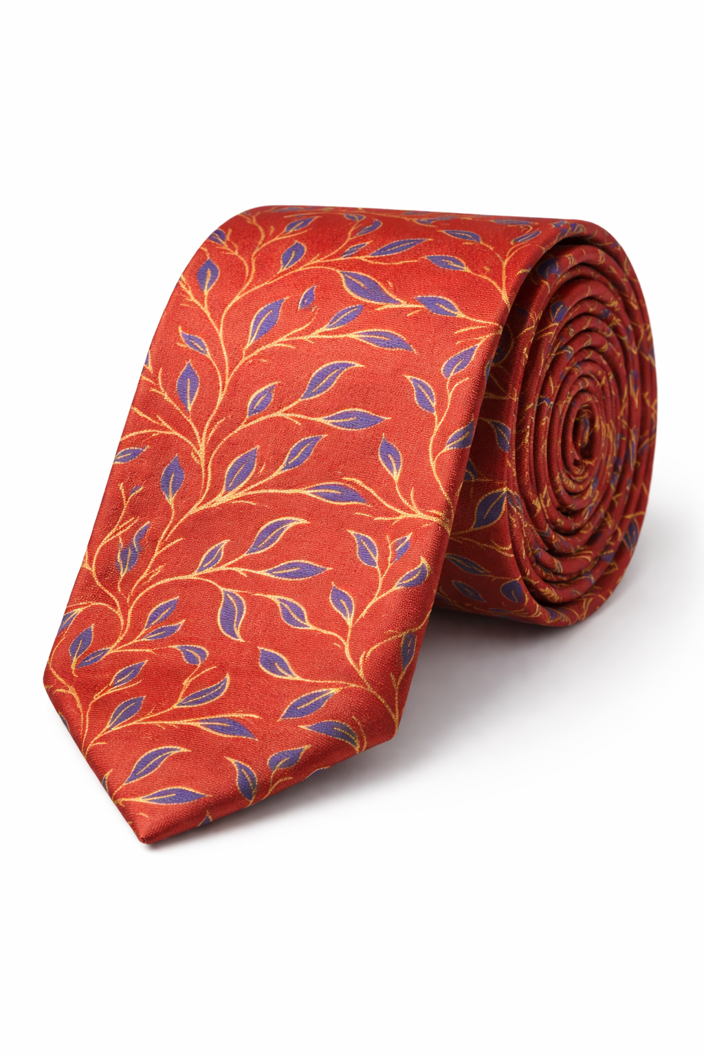 Necktie Brick Red floral tie
