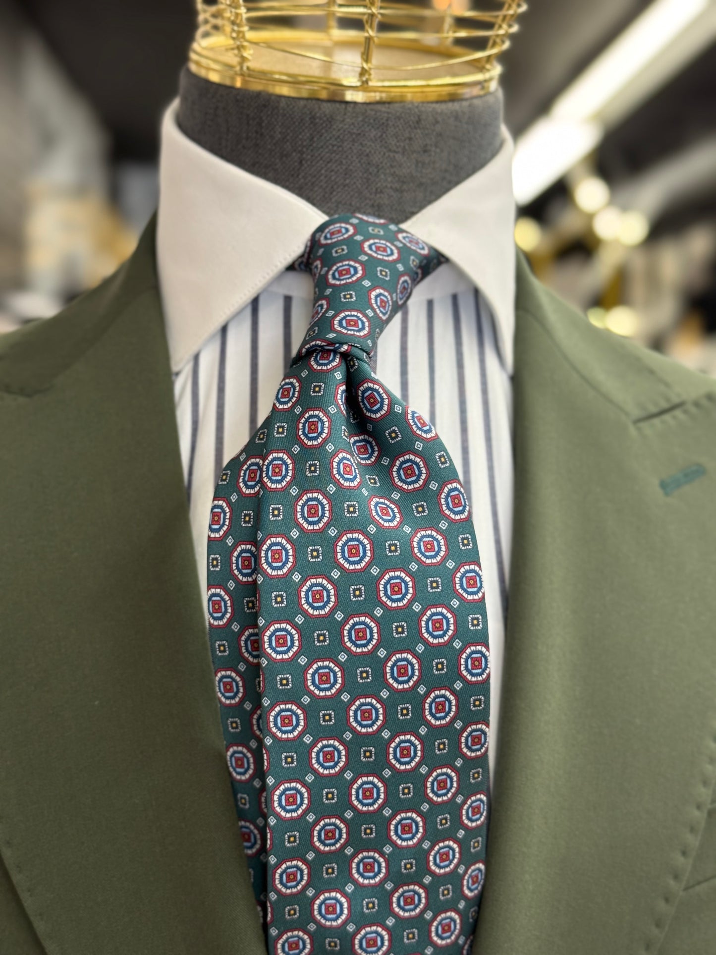 Necktie Deep Green Medallion
