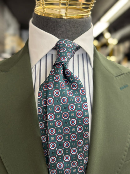 Necktie Deep Green Medallion