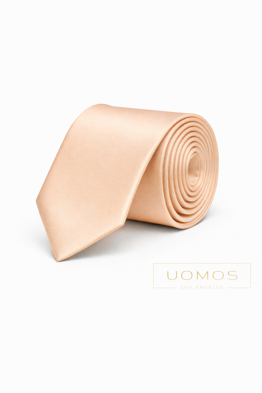 Champagne Blush, Soft Peach Tie & Pocket Square Set