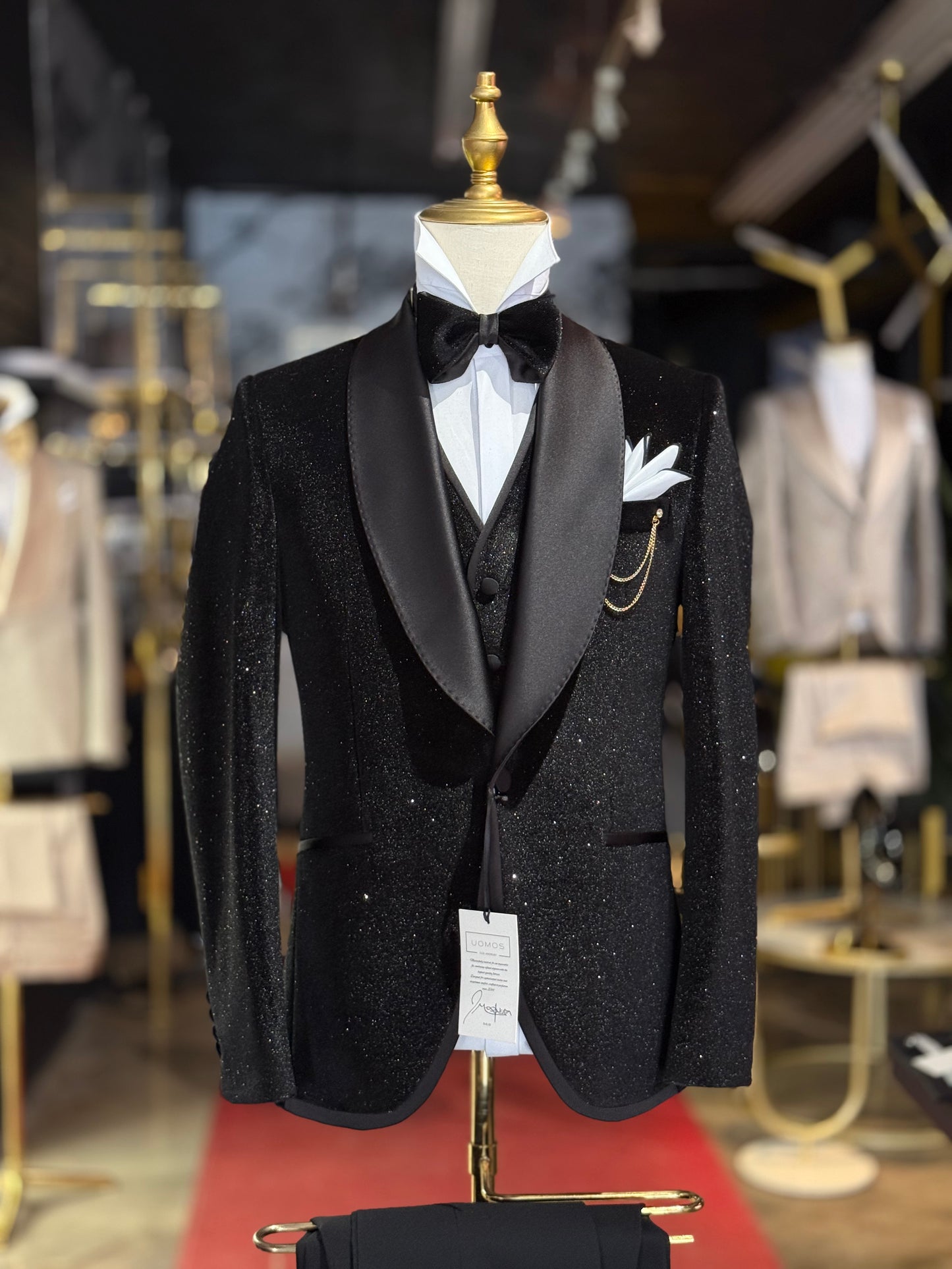 Sparkle Velvet SHAWL LAPEL Black Tie Tuxedo
